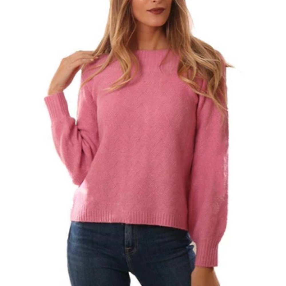 🍀 BB Dakota Show Boat Sweater in Bright Pink Women’s Size Large